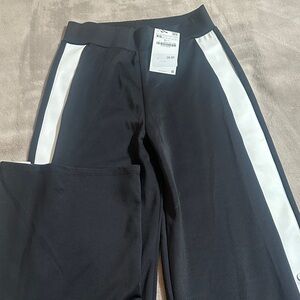 Zara Black Pants with White Stripe